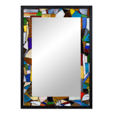 Artisan Crafted Stained Glass Mosaic Mirror