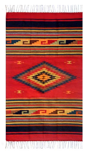 Zapotec Wool Rug 4 X 6 Woven by Hand in Mexico