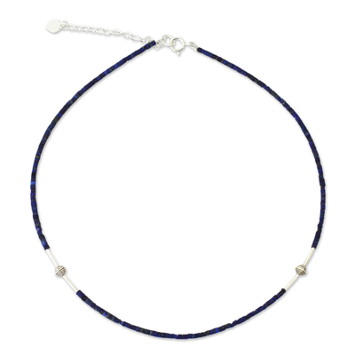Handcrafted Sterling Silver and Lapis Lazuli Necklace