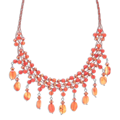 Beaded Carnelian Necklace from Thailand