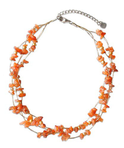 Artisan Crafted Beaded Carnelian Necklace