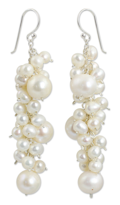 Pearl Cluster Earrings