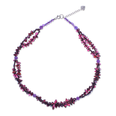 Unique Beaded Garnet Necklace