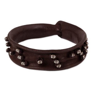 Leather wristband bracelet