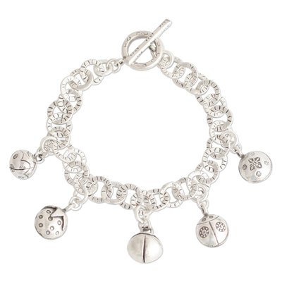 Handcrafted Fine Silver Charm Bracelet