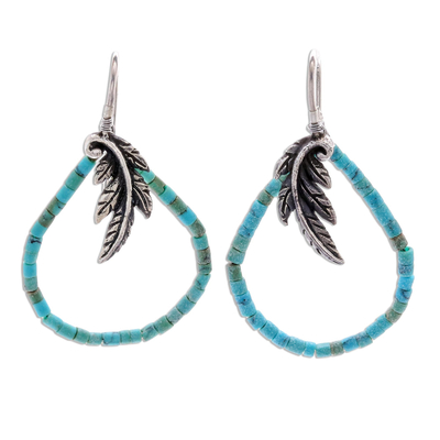 Artisan Crafted Silver and Recon Turquoise Earrings