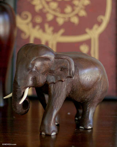Original Wood Elephant Sculpture