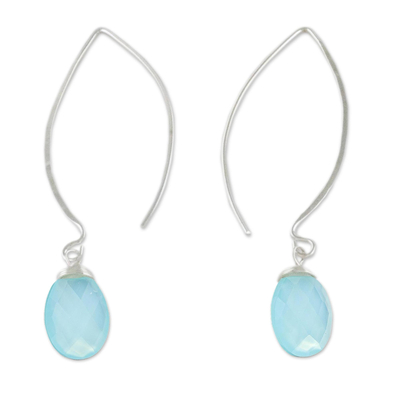 Hand Made Sterling Silver and Chalcedony Earrings