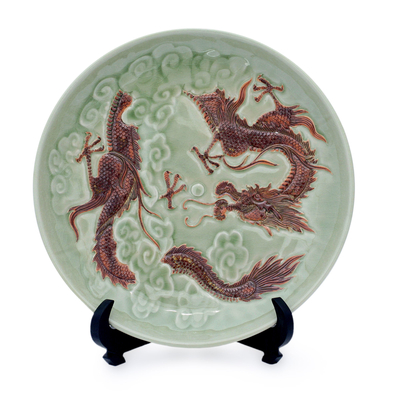 Celadon Ceramic Decorative Plate