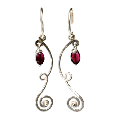 Garnet dangle earrings