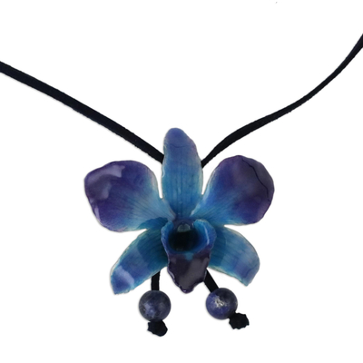 Novica Natural Flower Lariat Necklace from Thailand