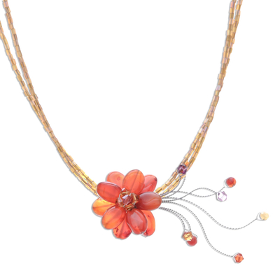 Hand Made Quartz Flower Necklace