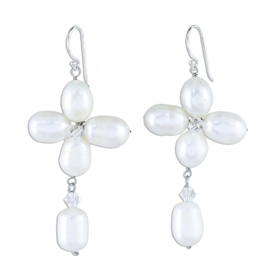 Fair Trade Floral Pearl Earrings