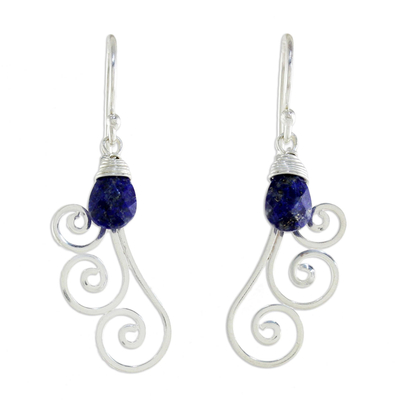 Artisan Crafted Sterling Silver and Lapis Lazuli Earrings