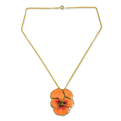 Natural Flower Pendant Necklace from Thailand