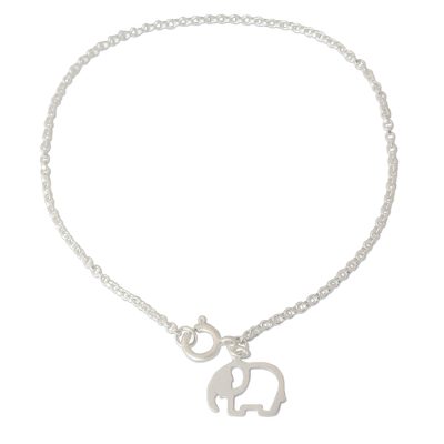 Unique Sterling Silver Elephant Charm Bracelet