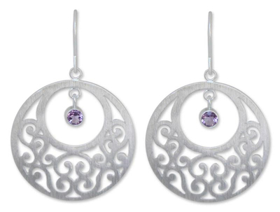 Amethyst floral earrings
