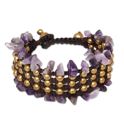 Hand Crafted Beaded Amethyst Bracelet