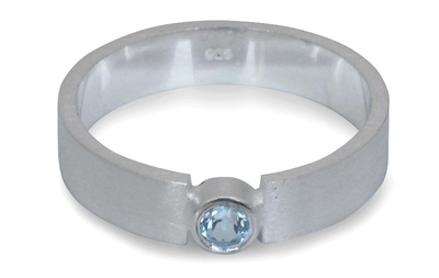 Hand Made Sterling Silver and Blue Topaz Ring