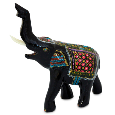 Artisan Crafted Wood Elephant Sculpture