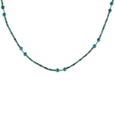 Reconstituted Turquoise Beaded Necklace