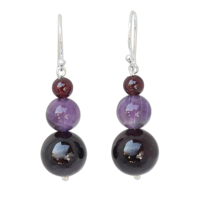 Beaded Garnet Earrings