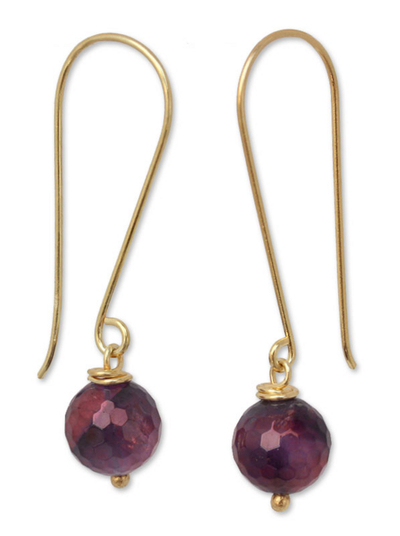 Gold Vermeil Amethyst Dangle Earrings