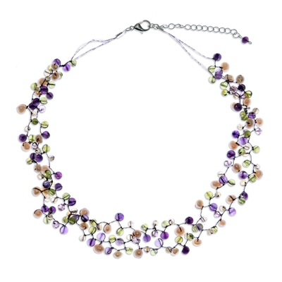 Pearl and Amethyst Beaded Necklace