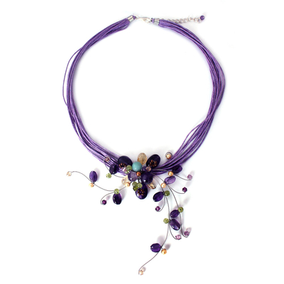 Hand Made Floral Amethyst Necklace