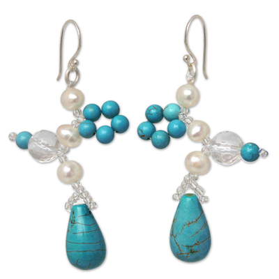 Cultured pearl beaded earrings