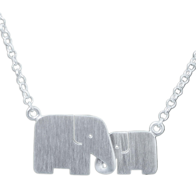 Fair Trade Sterling Silver Elephant Pendant Necklace