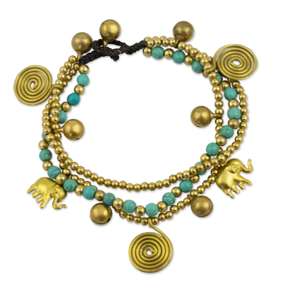 Hand Crafted Brass Charm Bracelet from Thailand