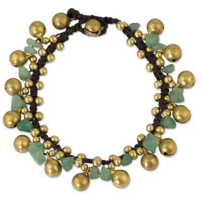 Brass Beaded Aventurine Bracelet