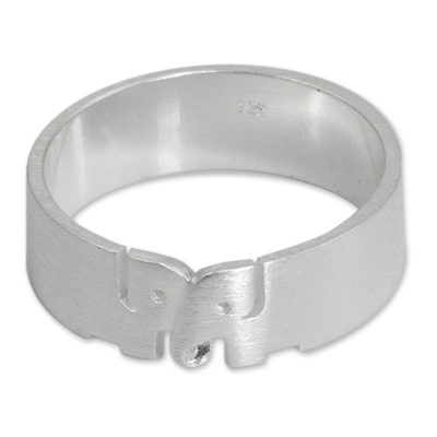 Elephant Jewelry Sterling Silver Band Ring