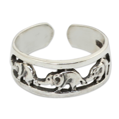 Thai Elephants Sterling Silver Jewelry Toe Ring