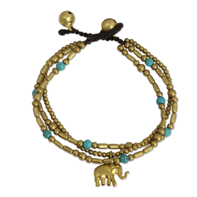 Handcrafted Turquoise Brass Beaded Bracelets