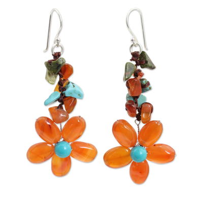 Hand Crafted Carnelian Handcrafted Thai Earrings