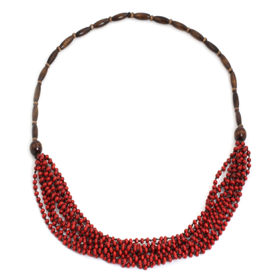 Handcrafted Wood Beaded Necklace