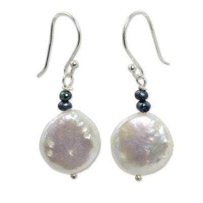 White and Gray Pearl Handcrafted Earrings