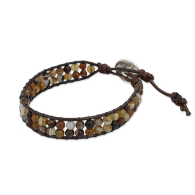 Thai Beaded Agate Wristband Bracelet