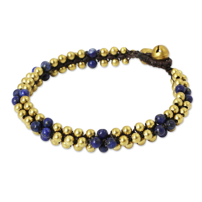 Fair Trade Handcrafted Lapis Lazuli and Brass Bracelet