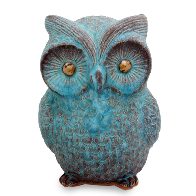 Handcrafted Ceramic Owl Statuette