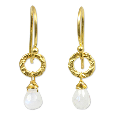 Fair Trade Gold Plated Earrings with Moonstone