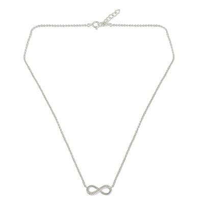 Infinity Symbol Necklace in Sterling with Cubic Zirconium