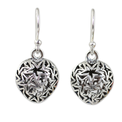 Sterling Silver Star Filigree Earrings from Thailand