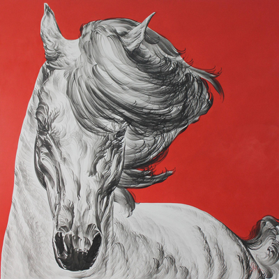 Original Thai Expressionist Horse Painting
