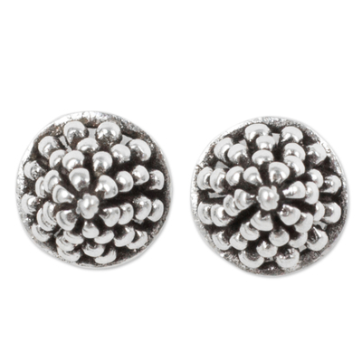 Fair Trade Silver Berry Theme Stud Earrings