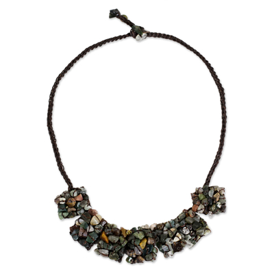 Multicolored Jasper Beaded Pendant Necklace