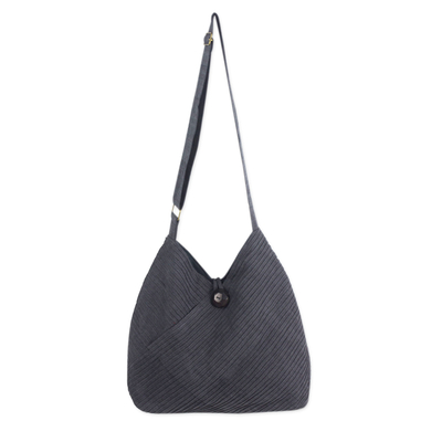 Grey Hobo Shoulder Bag with Coin Purse and Multi Pockets