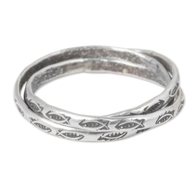 Set of 3 Interlinked Hill Tribe Silver Rings